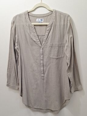 Old Navy Light Taupe Henley Cotton Tunic Size L